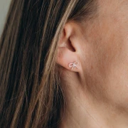 Clous d'oreilles noeuds 8x11 mm - Argent 925 x2