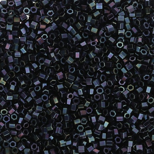 Miyuki Delica 15/0 Hex Cut DBSC0002 - Dark Blue Iris Metallic x5g