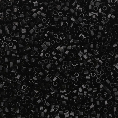 Miyuki Delica 15/0 Hex Cut DBSC0010 - Black x5g