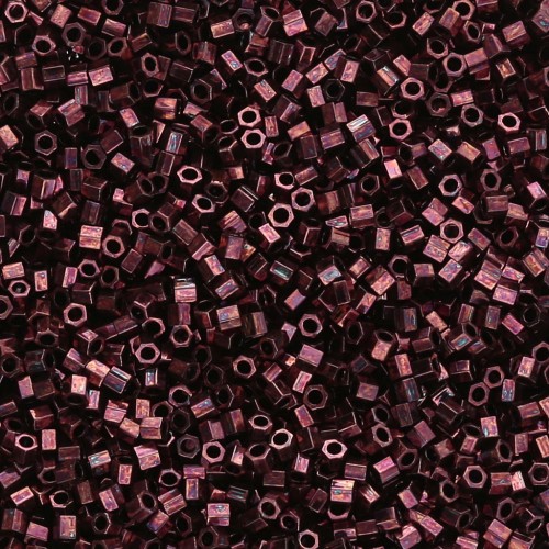 Miyuki Delica 15/0 Hex Cut DBSC0012 - Dark Raspberry Metallic x5g