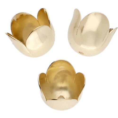 Coquilles tulipes 10 mm - Doré à l'or fin x4