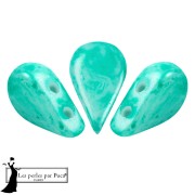 Perles en verre Amos® par Puca® 5x8 mm - Emerald Mishmash x10g