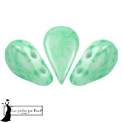 Perles en verre Amos® par Puca® 5x8 mm - Green Mishmash x10g