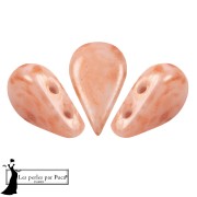 Perles en verre Amos® par Puca® 5x8 mm - Peach Mishmash x10g
