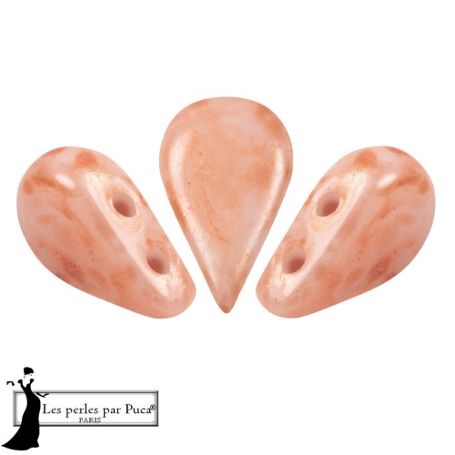 Perles en verre Amos® par Puca® 5x8 mm - Peach Mishmash x10g
