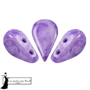 Perles en verre Amos® par Puca® 5x8 mm - Violet Mishmash x10g