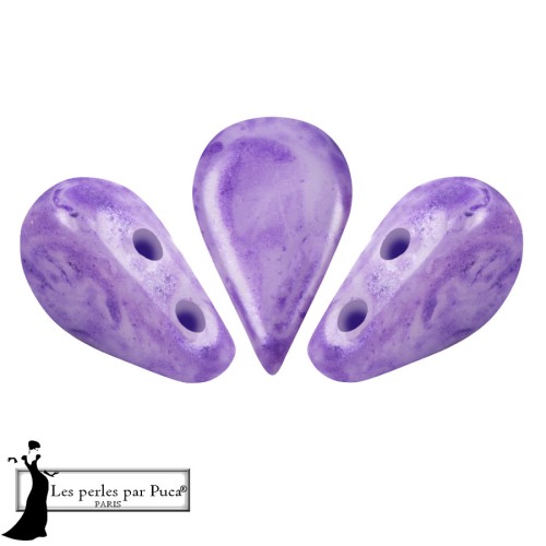 Perles en verre Amos® par Puca® 5x8 mm - Violet Mishmash x10g
