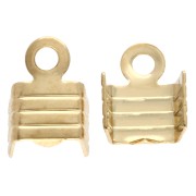 Doré - Or 18K - 750/1000 - Pince lacet plat strié 4 mm - Doré x10 Pince lacet plat strié 4 mm - Doré x10