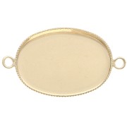 Intercalaire serti pour cabochon ovale fond plat 25x18 mm - Doré x1