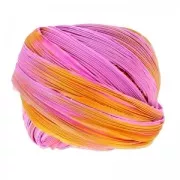 Ruban twill de soie Shibori Pink Sunset x10cm