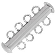 Fermoir 4 rangs coulissant 27 mm - Argenté x1|raw }}