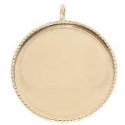 Serti pendentif pour cabochon fond plat 18 mm - Doré x1
