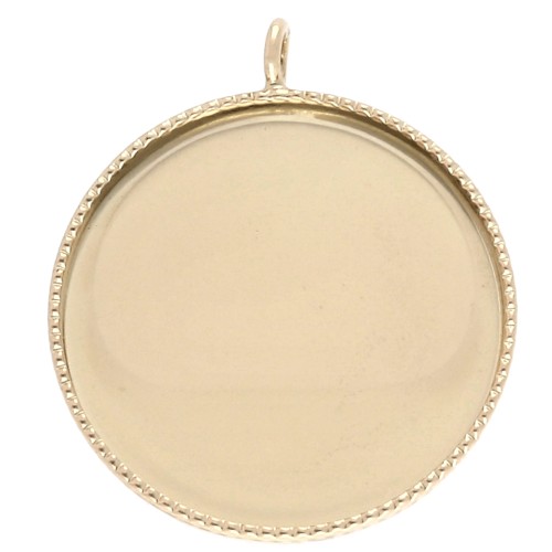 Serti pendentif pour cabochon fond plat 18 mm - Doré x1
