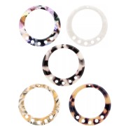 Cadeau - Pendentifs - chandeliers évidé 36 mm en acétate - Couleurs aléatoire x2