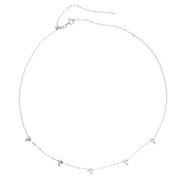 Tour de cou maille Forçat 1.6 mm avec 5 perles stoppeur 5 mm Acier inox 304 x47cm