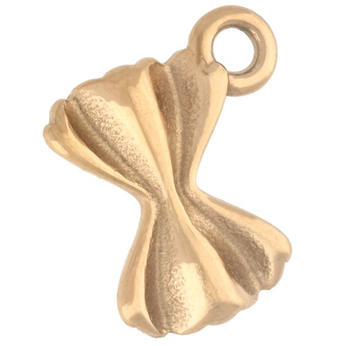 Breloque pâte farfalle 18x14 mm - Acier inoxydable 316 Doré x1