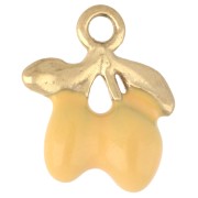 Breloque citrons 13x11 mm résine époxy - Acier inox 316 Doré - Jaune x1