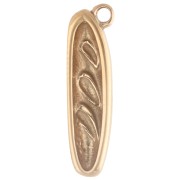 Breloque baguette de pain 18x5 mm - Acier inoxydable 316 Doré x1
