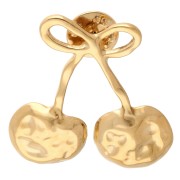 Broche pin's cerises effet martelé 38x37 mm - Acier inoxydable 304 Doré x1|raw }}