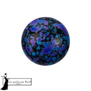 Cabochon rond en verre par Puca® 14 mm - Enamel Blue x1