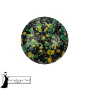 Cabochon rond en verre par Puca® 14 mm - Enamel Green x1