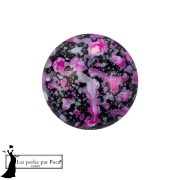 Cabochon rond en verre par Puca® 14 mm - Enamel Pink x1