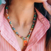 Mes bijoux DIY - Kit collier avec perles en coquillage teinté