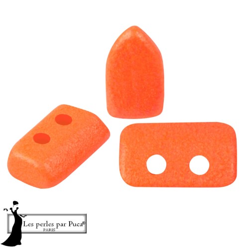 Perles en verre Piros® par Puca® 2x5 mm - Neon Blood Orange x10g
