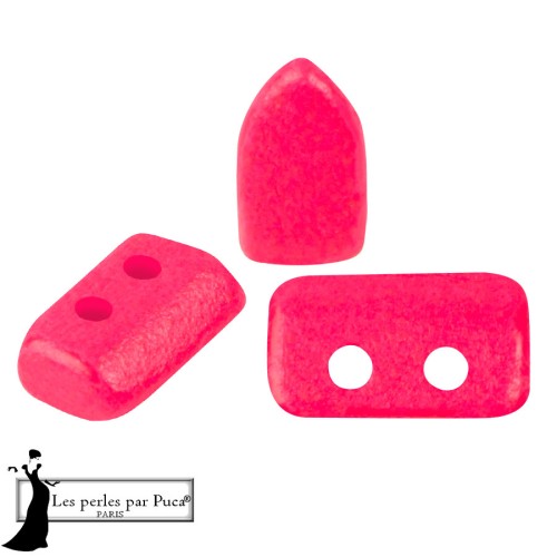 Perles en verre Piros® par Puca® 2x5 mm - Neon Rose x10g