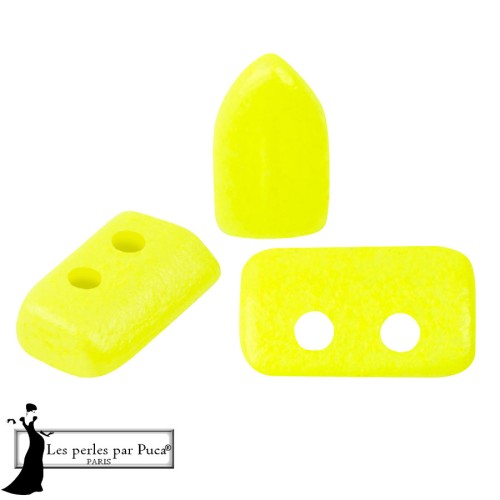Perles en verre Piros® par Puca® 2x5 mm - Neon Yellow x10g