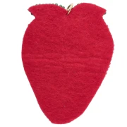 Pendentif fraise 56x42 mm en perles brodés - Rouge - Vert x1