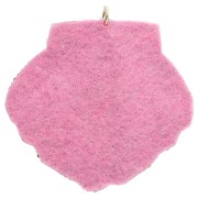 Pendentif coquillage 52x56 mm en perles et CZ brodés - Blanc - Bronze x1