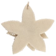 Pendentif fleur 38 mm en perles brodés - Beige x1