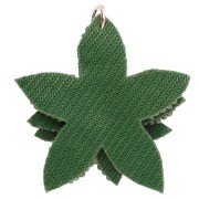Pendentif fleur 38 mm en perles brodés - Kaki x1