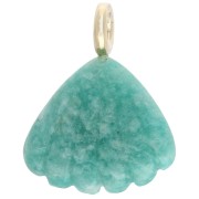 Pendentif coquillage 27x22 mm pierre gemme et Oxyde de zirconium - Amazonite x1