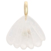 Pendentif coquillage 27x22 mm pierre gemme et Oxyde de zirconium - Pierre de lune