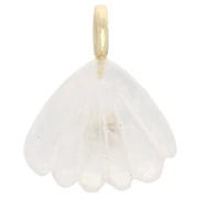 Pendentif coquillage 27x22 mm pierre gemme et Oxyde de zirconium - Pierre de lune