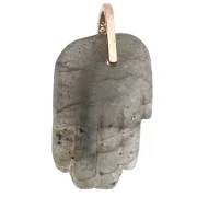 Pendentif main de Fatma 27x17 mm pierre gemme et oxydes de Zirconium - Labradorite
