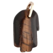 Pendentif main de Fatma 27x17 mm pierre gemme et oxydes de Zirconium Oeil de Tigre