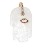 Pendentif main de Fatma 27x17mm pierre gemme et oxydes de Zirconium Pierre de lune