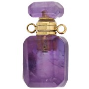 Flacon de parfum pendentif 20x10 mm en pierre gemme - Amethyste x1