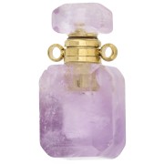 Flacon de parfum pendentif 20x10 mm en pierre gemme - Light Amethyste x1
