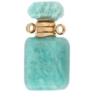 Flacon de parfum pendentif 20x10 mm en pierre gemme - Amazonite x1