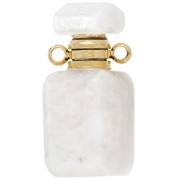Flacon de parfum pendentif 20x10 mm en pierre gemme - Pierre de Lune x1