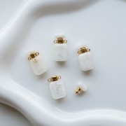 Flacon de parfum pendentif 20x10 mm en pierre gemme - Pierre de Lune x1