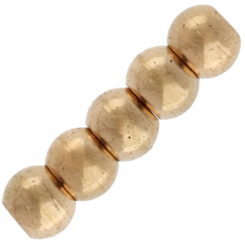 Perles 3 mm avec trou de 1.5 mm - Acier inoxydable 303 Doré x10