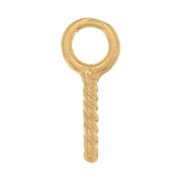 Crochets pitons à visser avec anneau 4 mm - Plaqué Or 3 microns x4|raw }}