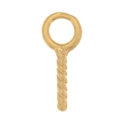 Crochets pitons à visser avec anneau 4 mm - Plaqué Or 3 microns x4