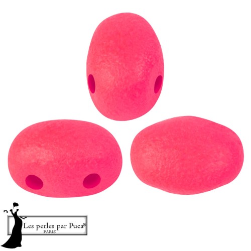 Perles en verre Samos® par Puca® 5x7 mm - Neon Cherry Red x10g