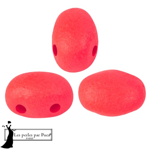 Perles en verre Samos® par Puca® 5x7 mm - Neon Red x10g